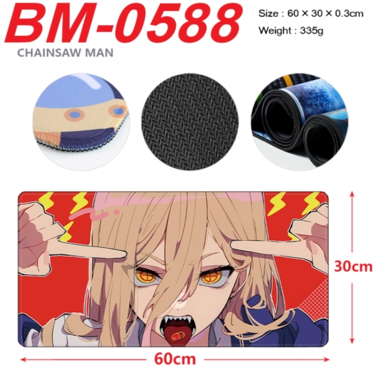 Chainsaw man Anime peripheral lock edge mouse pad 60X30cm