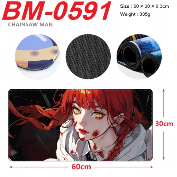 Chainsaw man Anime peripheral lock edge mouse pad 60X30cm