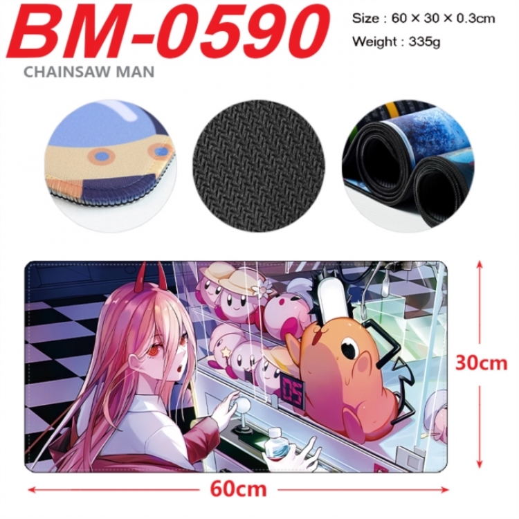 Chainsaw man Anime peripheral lock edge mouse pad 60X30cm