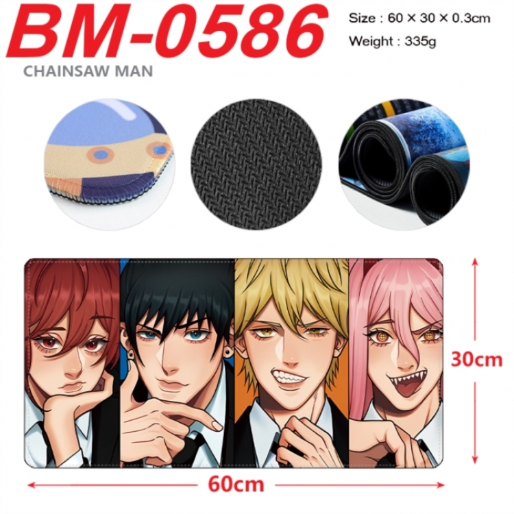 Chainsaw man Anime peripheral lock edge mouse pad 60X30cm