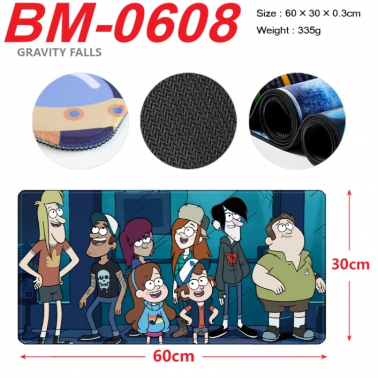 Gravity Falls Anime peripheral lock edge mouse pad 60X30cm