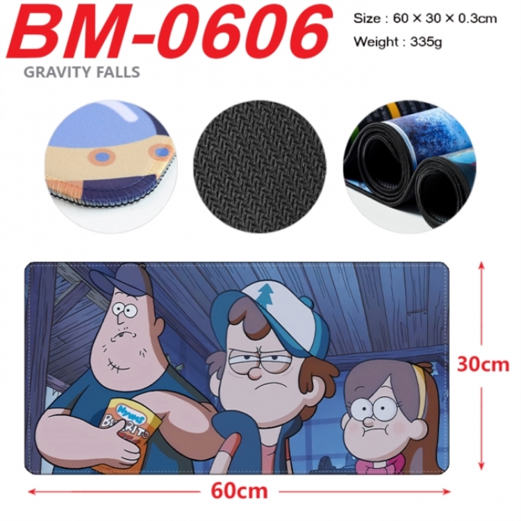 Gravity Falls Anime peripheral lock edge mouse pad 60X30cm