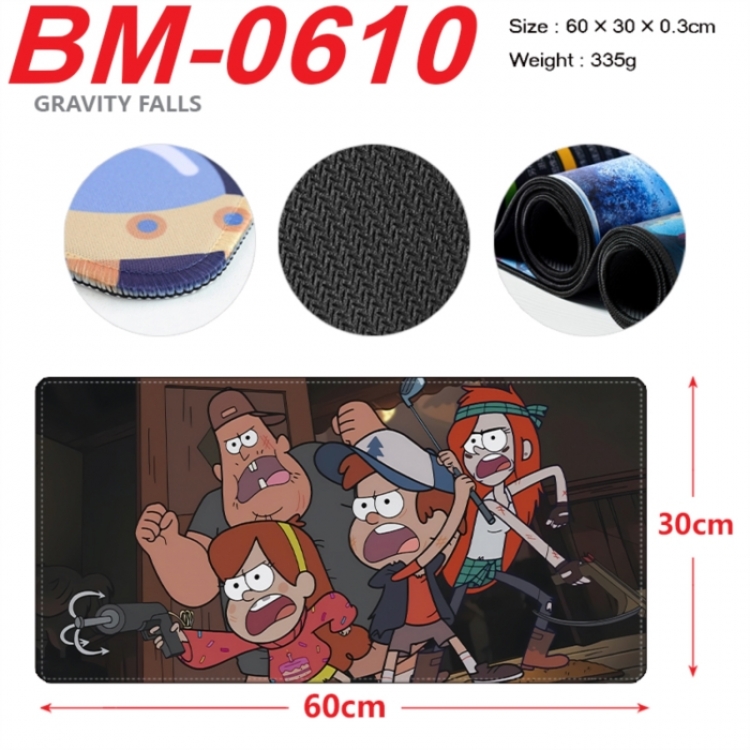 Gravity Falls Anime peripheral lock edge mouse pad 60X30cm