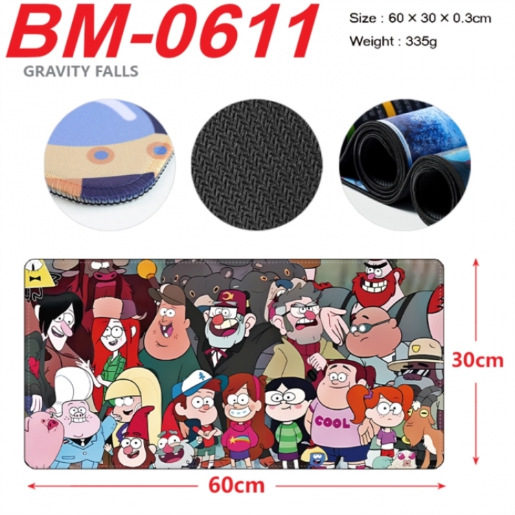 Gravity Falls Anime peripheral lock edge mouse pad 60X30cm