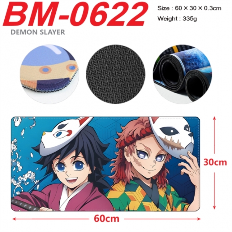 Demon Slayer Kimets Anime peripheral lock edge mouse pad 60X30cm