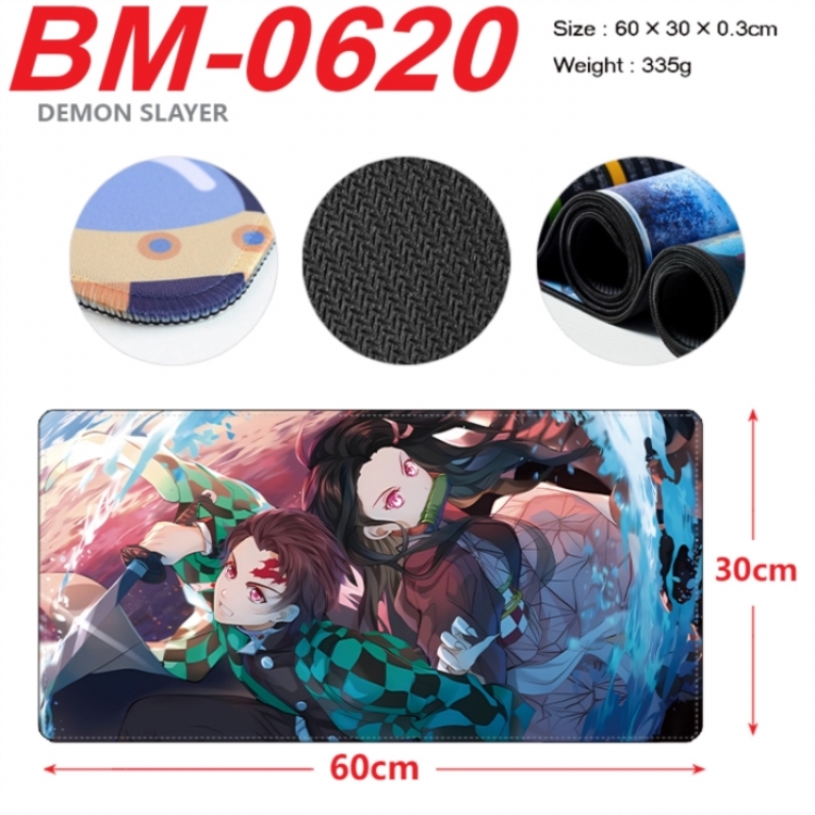 Demon Slayer Kimets Anime peripheral lock edge mouse pad 60X30cm