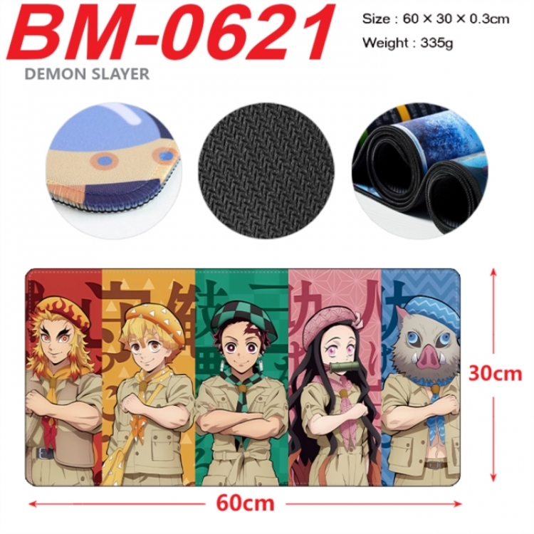 Demon Slayer Kimets Anime peripheral lock edge mouse pad 60X30cm
