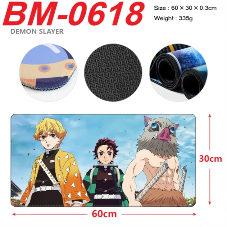 Demon Slayer Kimets Anime peripheral lock edge mouse pad 60X30cm