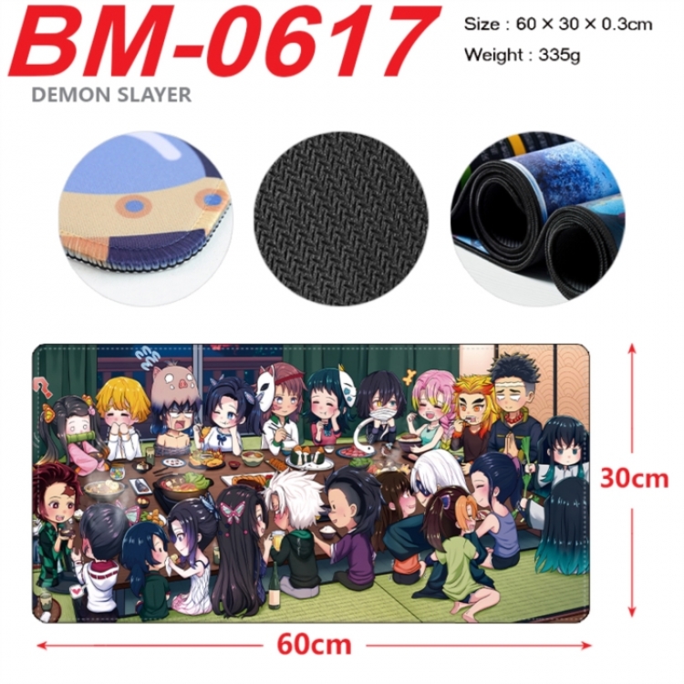 Demon Slayer Kimets Anime peripheral lock edge mouse pad 60X30cm