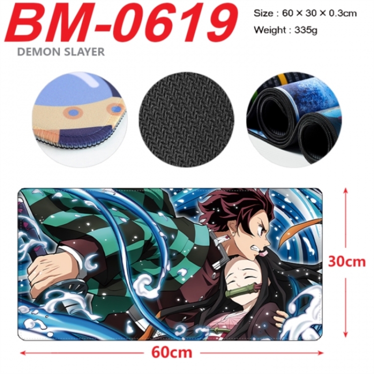 Demon Slayer Kimets Anime peripheral lock edge mouse pad 60X30cm