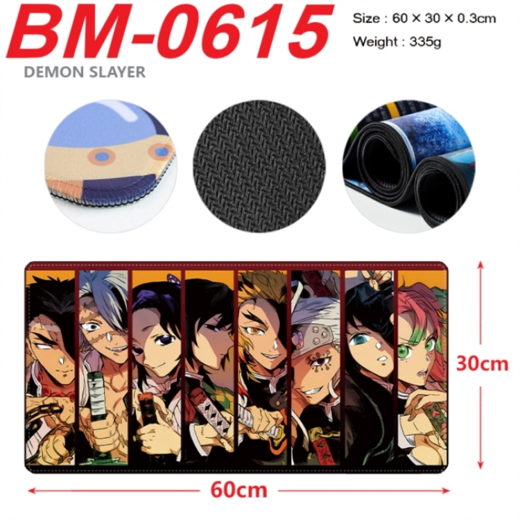 Demon Slayer Kimets Anime peripheral lock edge mouse pad 60X30cm