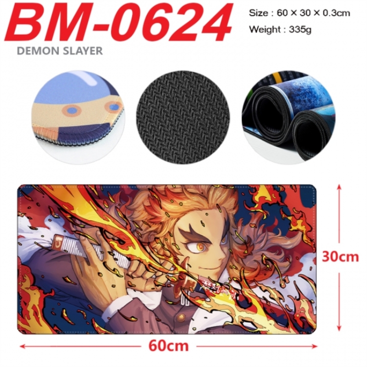 Demon Slayer Kimets Anime peripheral lock edge mouse pad 60X30cm
