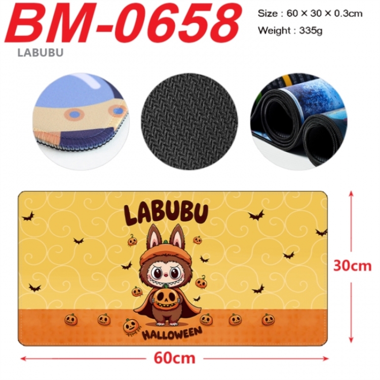 Labubu Anime peripheral lock edge mouse pad 60X30cm