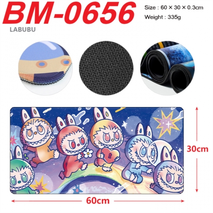 Labubu Anime peripheral lock edge mouse pad 60X30cm