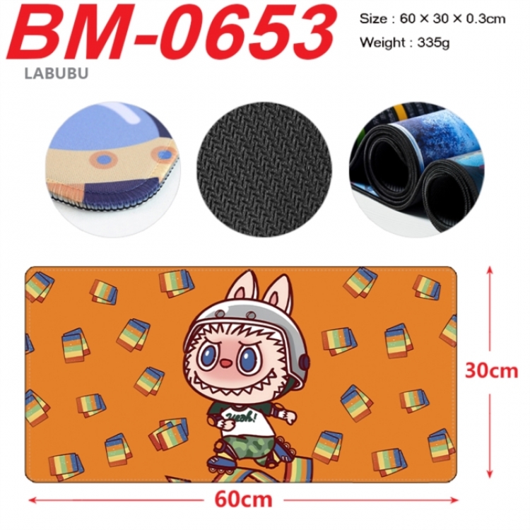 Labubu Anime peripheral lock edge mouse pad 60X30cm
