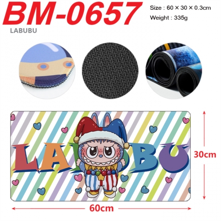 Labubu Anime peripheral lock edge mouse pad 60X30cm