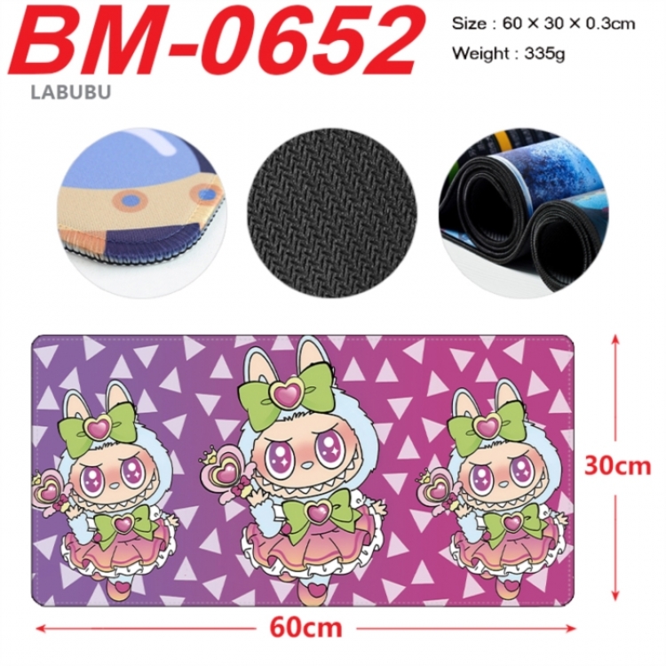 Labubu Anime peripheral lock edge mouse pad 60X30cm