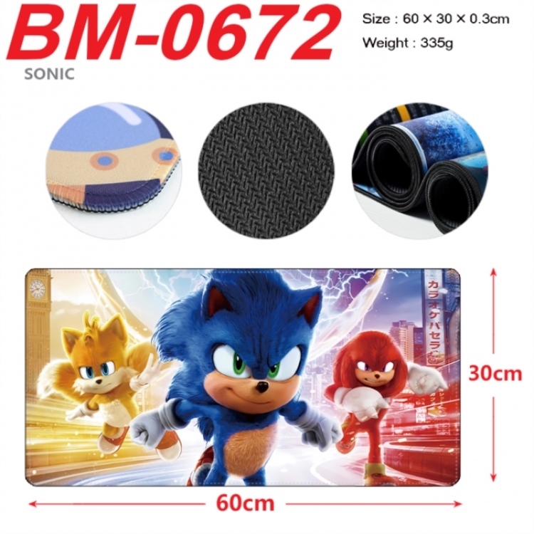 Sonic The Hedgehog Anime peripheral lock edge mouse pad 60X30cm