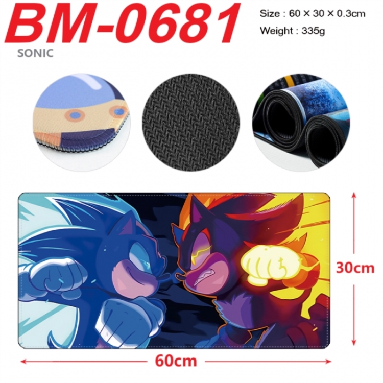 Sonic The Hedgehog Anime peripheral lock edge mouse pad 60X30cm