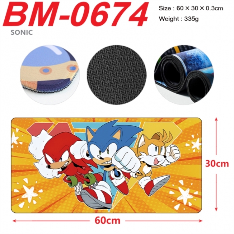 Sonic The Hedgehog Anime peripheral lock edge mouse pad 60X30cm