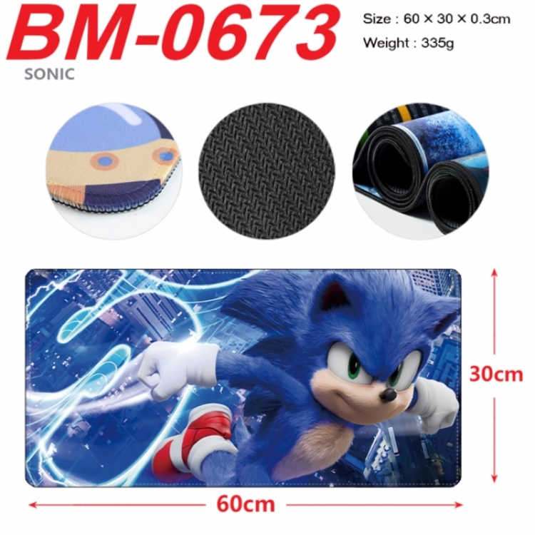 Sonic The Hedgehog Anime peripheral lock edge mouse pad 60X30cm