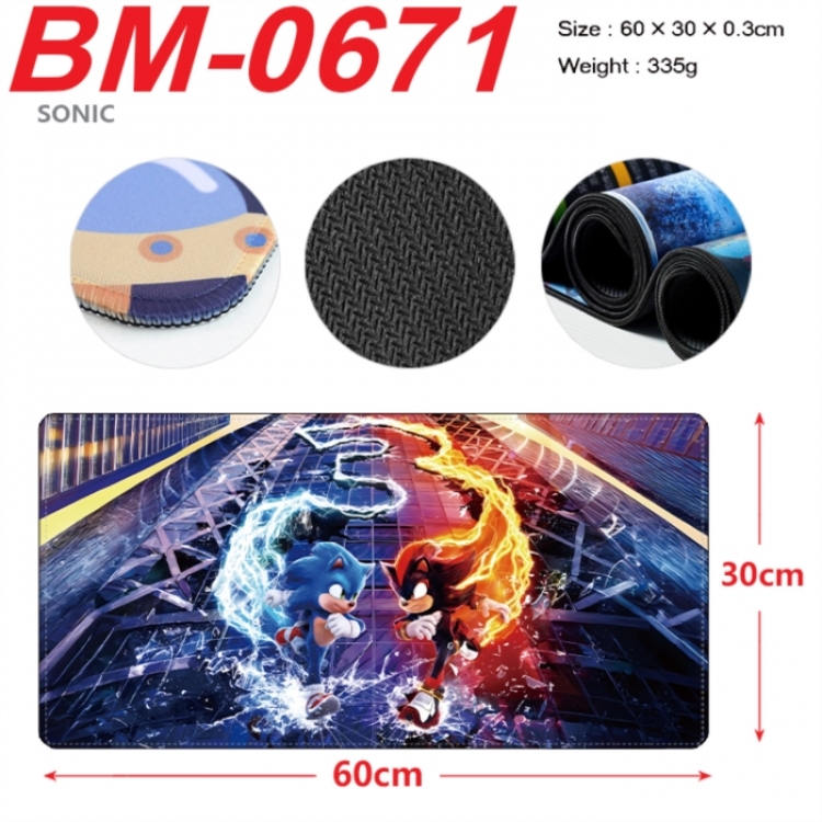 Sonic The Hedgehog Anime peripheral lock edge mouse pad 60X30cm