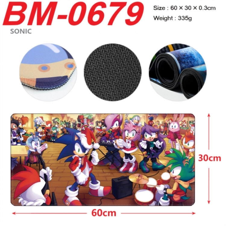 Sonic The Hedgehog Anime peripheral lock edge mouse pad 60X30cm