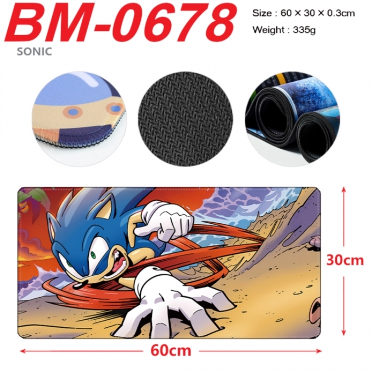 Sonic The Hedgehog Anime peripheral lock edge mouse pad 60X30cm