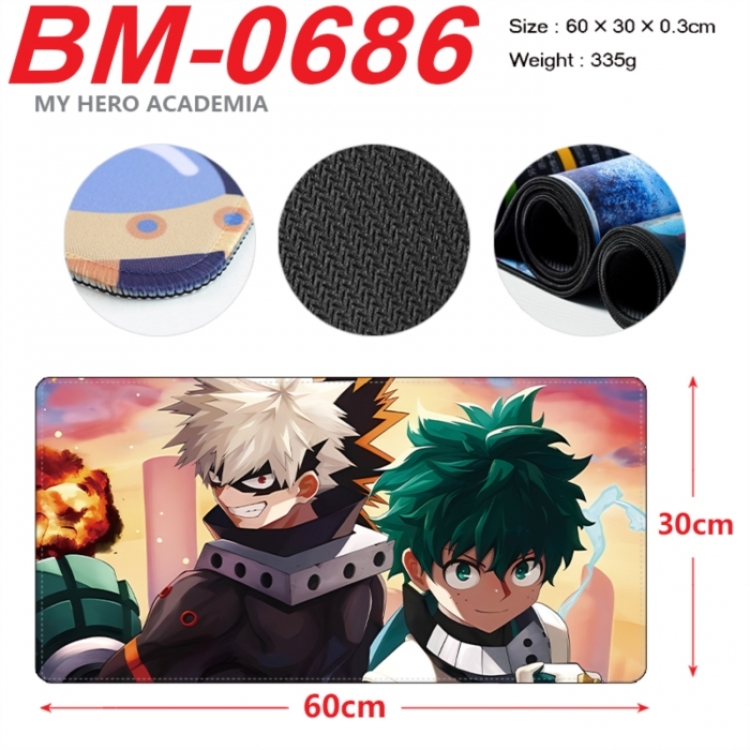 My Hero Academia Anime peripheral lock edge mouse pad 60X30cm