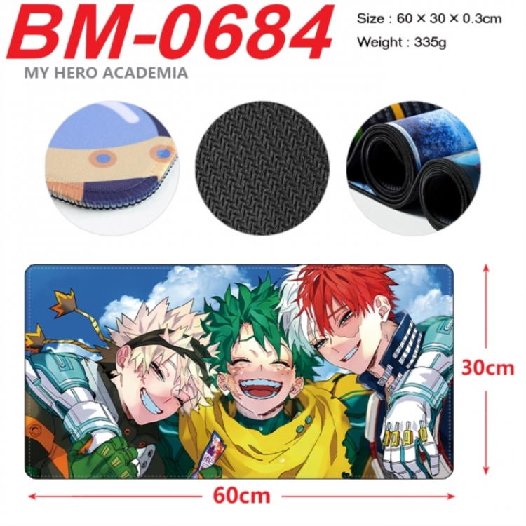 My Hero Academia Anime peripheral lock edge mouse pad 60X30cm