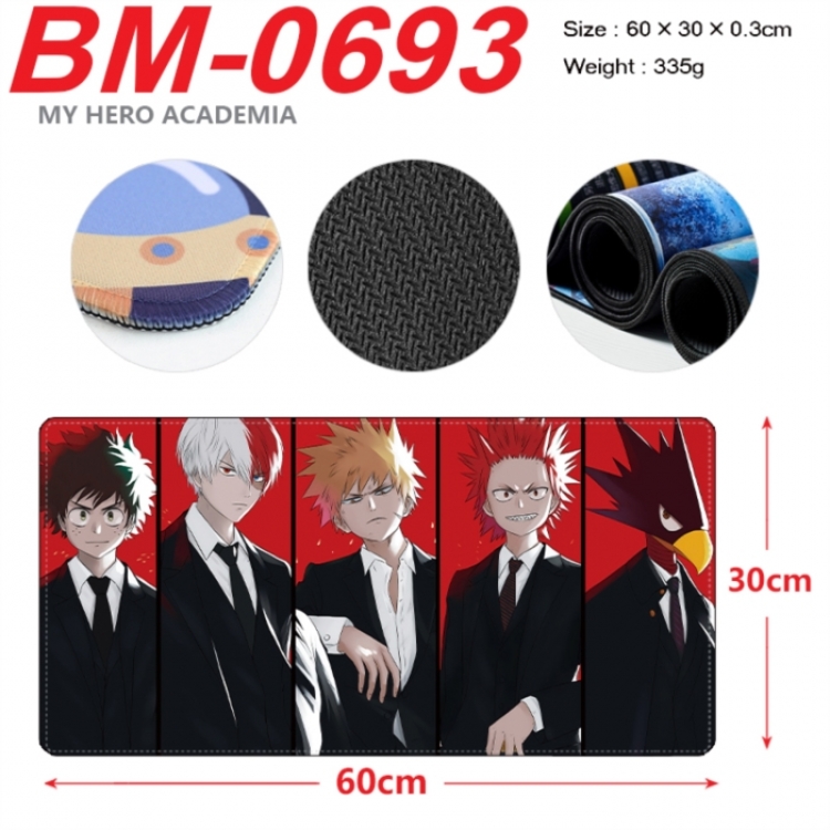 My Hero Academia Anime peripheral lock edge mouse pad 60X30cm