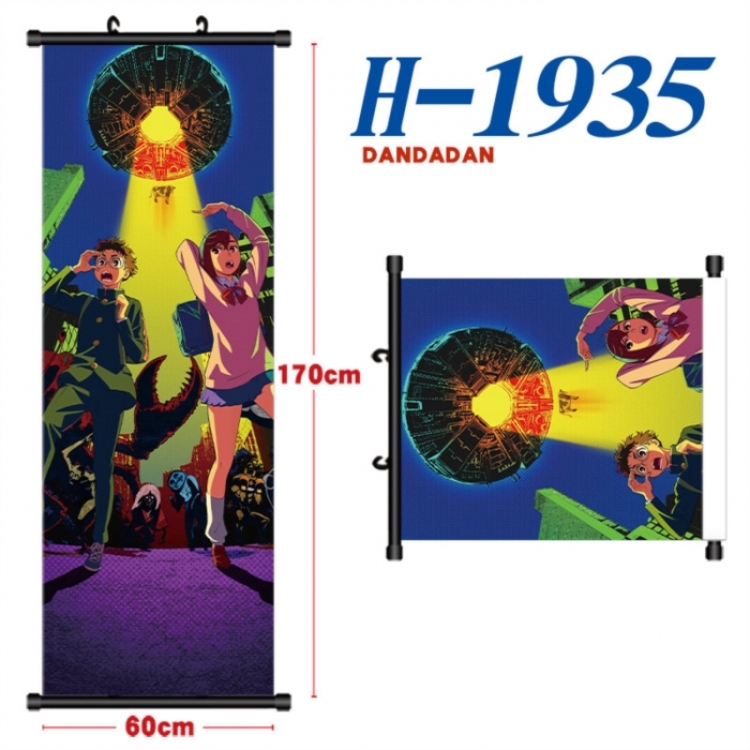 Dandadan Black plastic rod cloth hanging canvas painting Wall Scroll 60x170cm