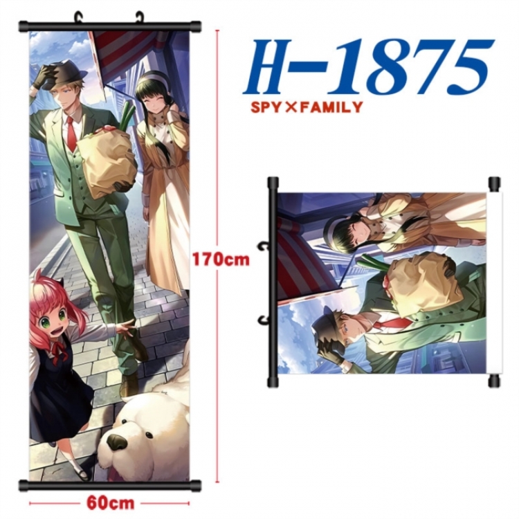 SPY×FAMILY Black plastic rod cloth hanging canvas painting Wall Scroll 60x170cm