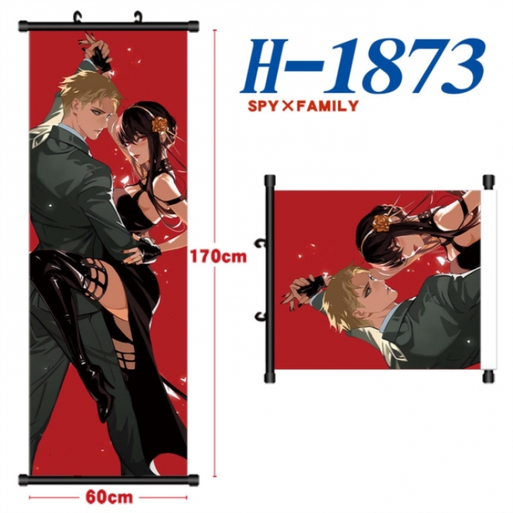 SPY×FAMILY Black plastic rod cloth hanging canvas painting Wall Scroll 60x170cm