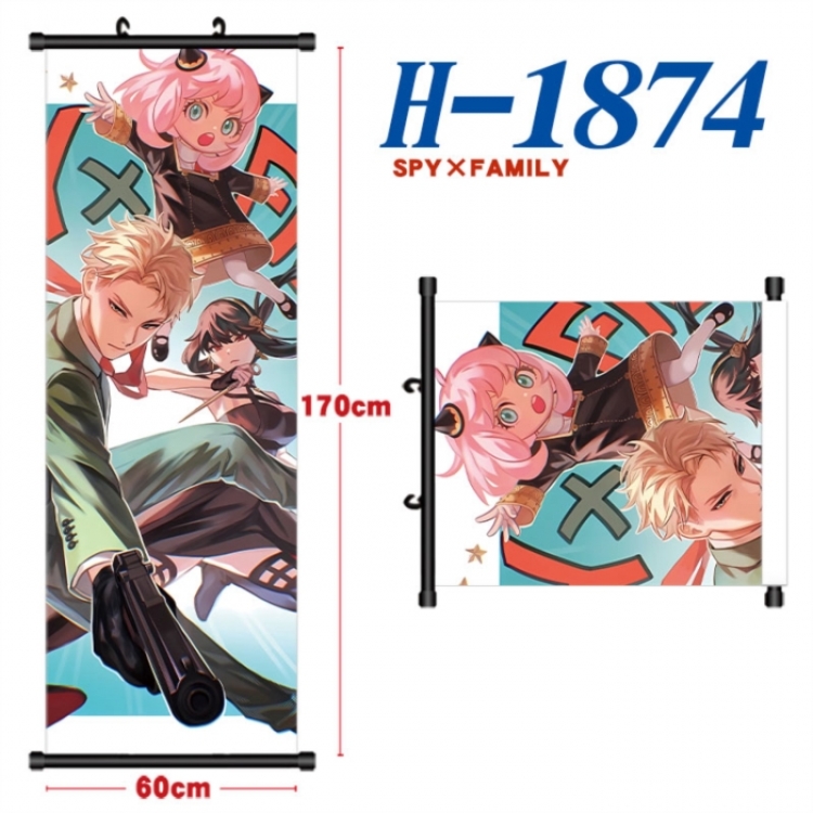 SPY×FAMILY Black plastic rod cloth hanging canvas painting Wall Scroll 60x170cm