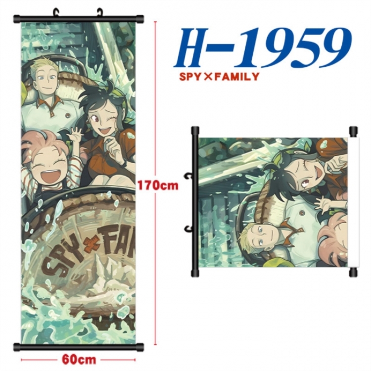 SPY×FAMILY Black plastic rod cloth hanging canvas painting Wall Scroll 60x170cm