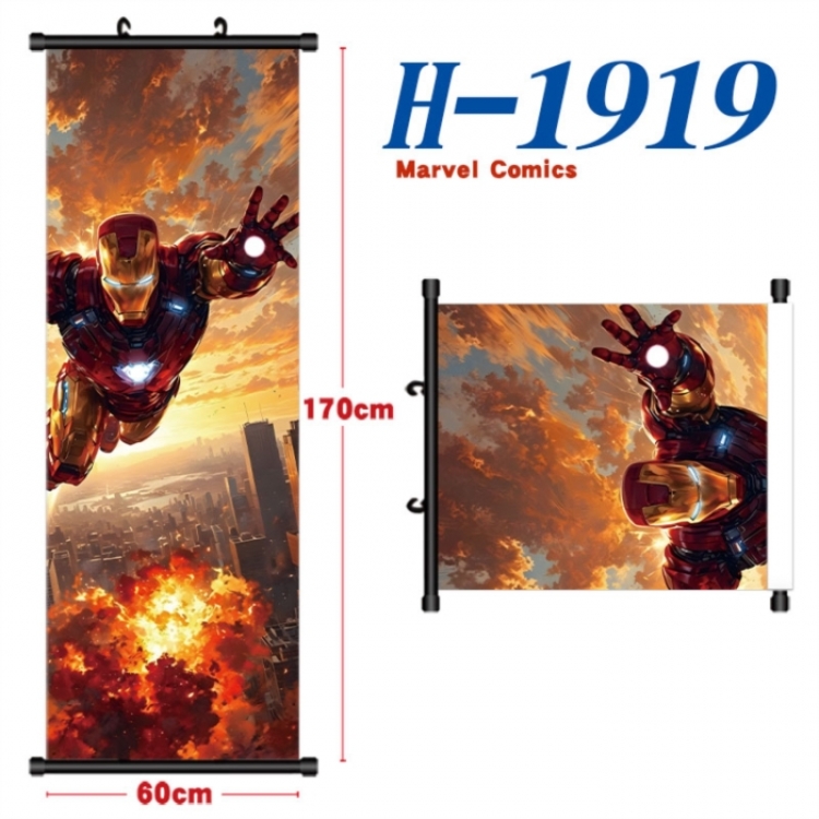 Marvel Black plastic rod cloth hanging canvas painting Wall Scroll 60x170cm