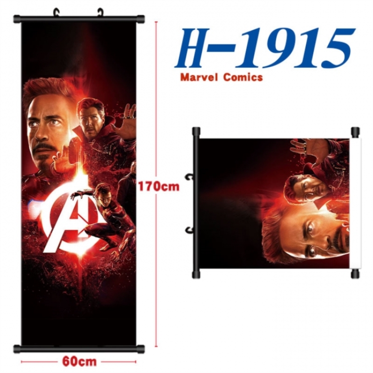 Marvel Black plastic rod cloth hanging canvas painting Wall Scroll 60x170cm