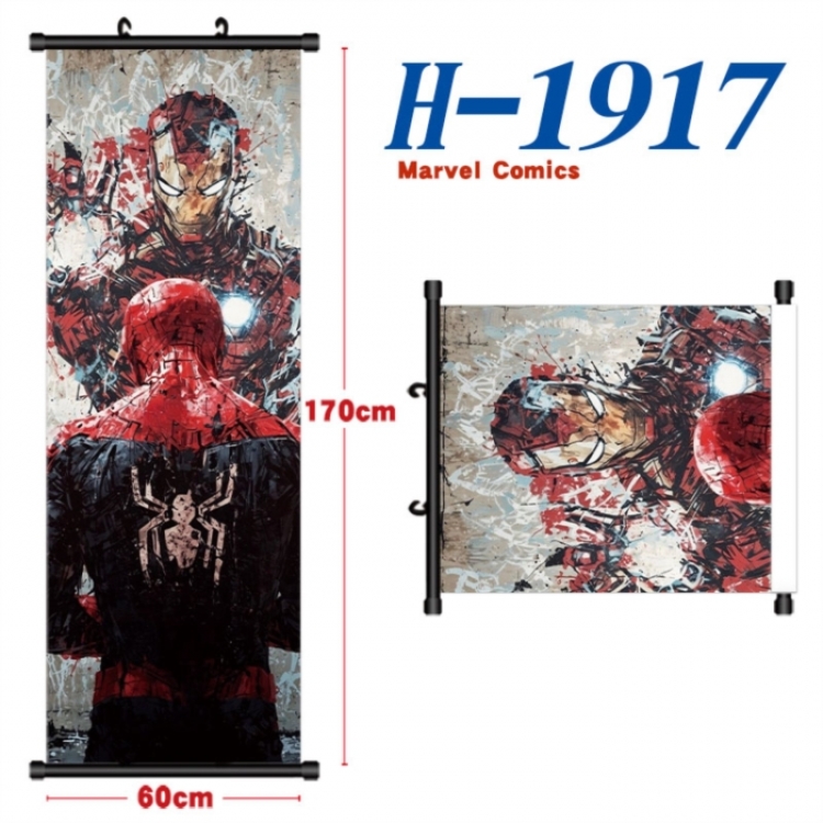Marvel Black plastic rod cloth hanging canvas painting Wall Scroll 60x170cm
