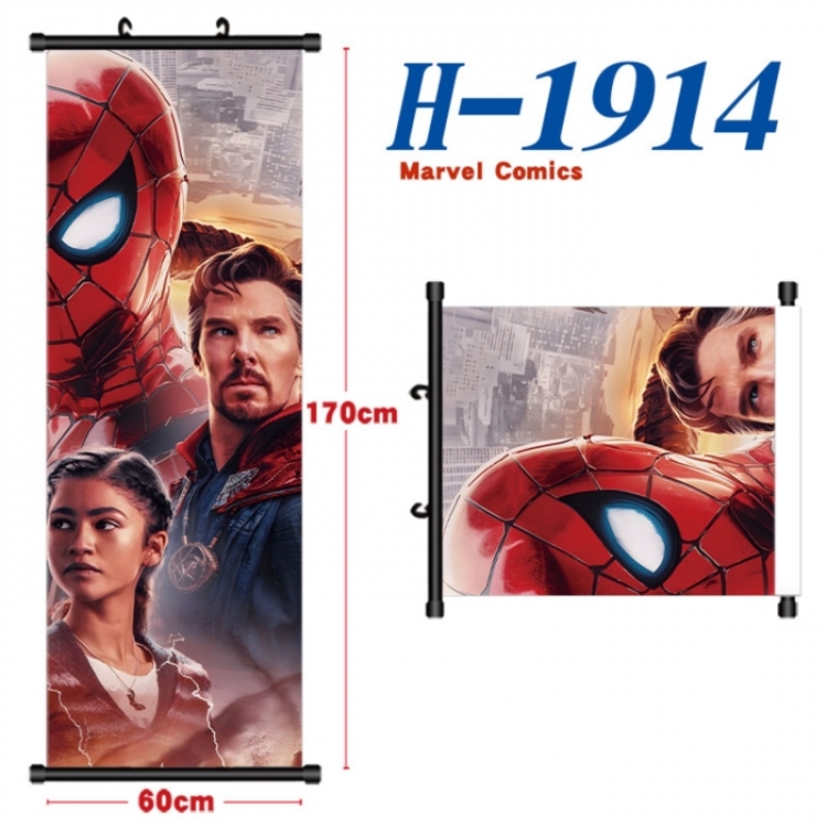Marvel Black plastic rod cloth hanging canvas painting Wall Scroll 60x170cm