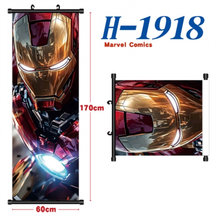 Marvel Black plastic rod cloth hanging canvas painting Wall Scroll 60x170cm