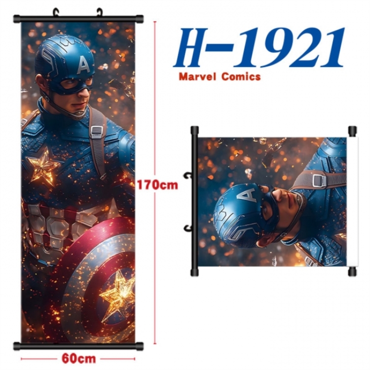 Marvel Black plastic rod cloth hanging canvas painting Wall Scroll 60x170cm