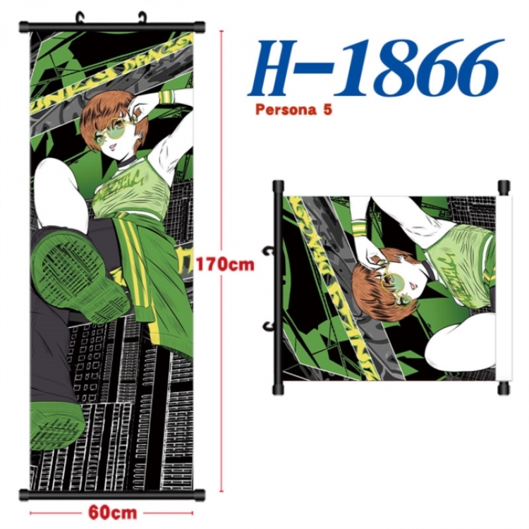 Megami Ibunroku Persona Black plastic rod cloth hanging canvas painting Wall Scroll 60x170cm