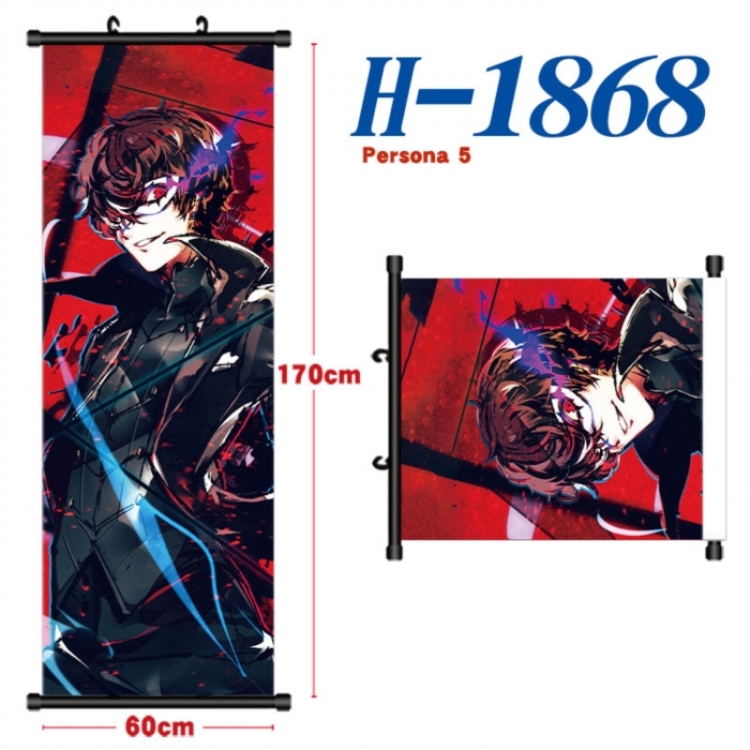 Megami Ibunroku Persona Black plastic rod cloth hanging canvas painting Wall Scroll 60x170cm