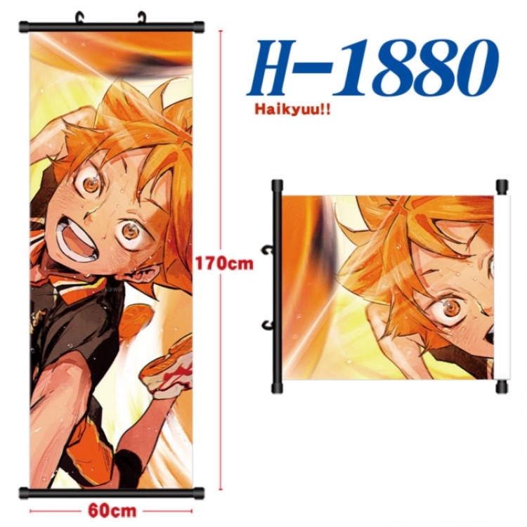 Haikyuu!! Black plastic rod cloth hanging canvas painting Wall Scroll 60x170cm