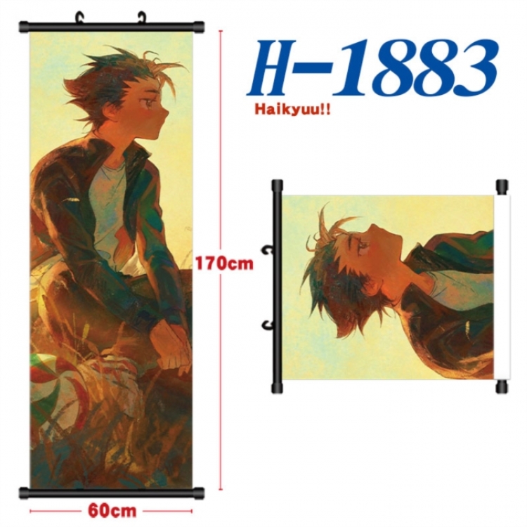 Haikyuu!! Black plastic rod cloth hanging canvas painting Wall Scroll 60x170cm