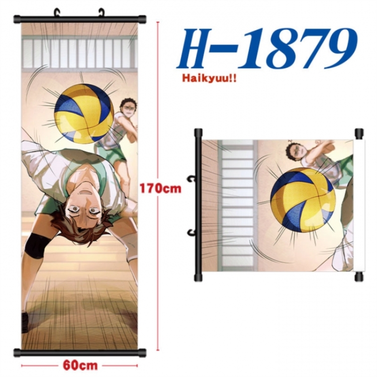 Haikyuu!! Black plastic rod cloth hanging canvas painting Wall Scroll 60x170cm