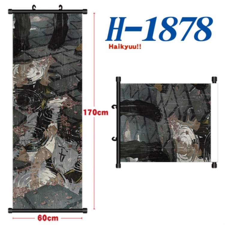 Haikyuu!! Black plastic rod cloth hanging canvas painting Wall Scroll 60x170cm