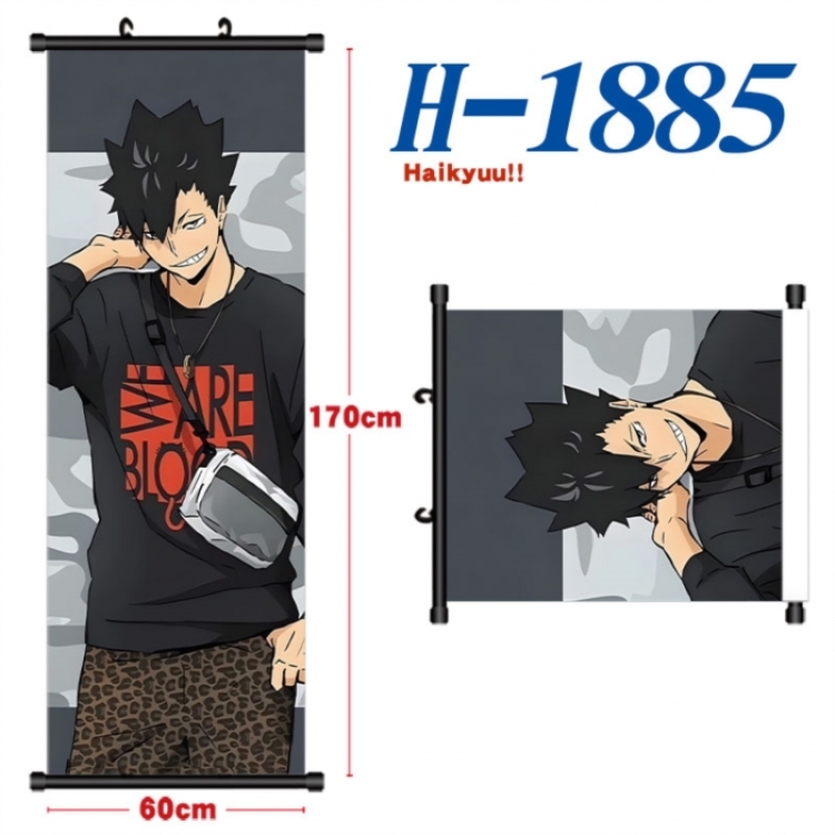 Haikyuu!! Black plastic rod cloth hanging canvas painting Wall Scroll 60x170cm