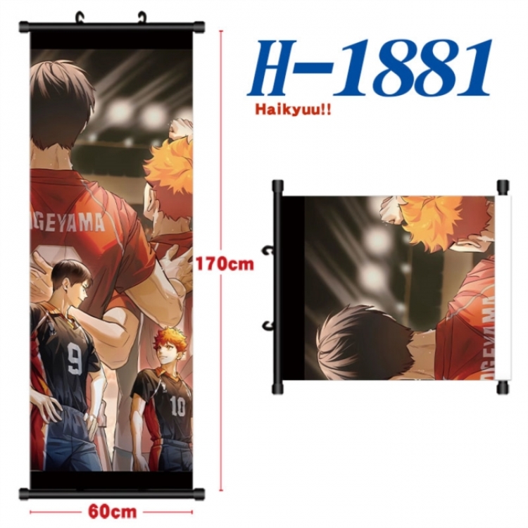 Haikyuu!! Black plastic rod cloth hanging canvas painting Wall Scroll 60x170cm
